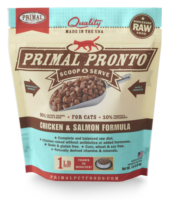 PRIMAL PRONTO CHICKEN/SALMON FORMULA CAT FOOD 1LB