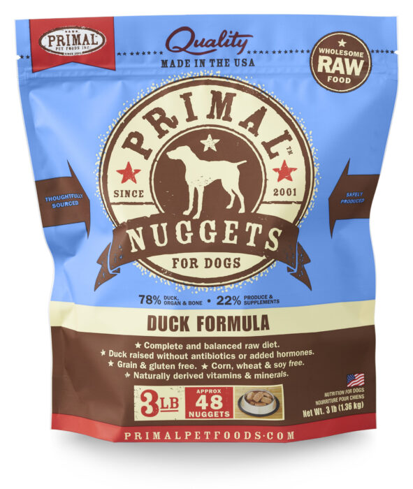 PRIMAL NUGGETS DUCK FORMULA DOG FOOD 3LB