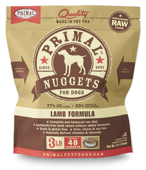 PRIMAL NUGGETS LAMB FORMULA DOG FOOD 3LB