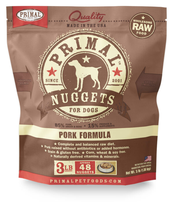 PRIMAL NUGGETS PORK FORMULA DOG FOOD 3LB