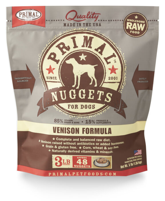 PRIMAL NUGGETS VENISON FORMULA DOG FOOD 3LB