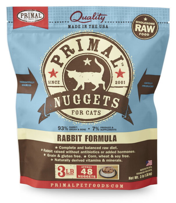 PRIMAL NUGGETS RABBIT FORMULA CAT FOOD 3LB