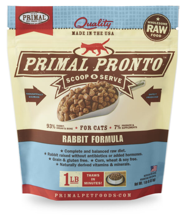 PRIMAL PRONTO RABBIT FORMULA CAT FOOD1LB