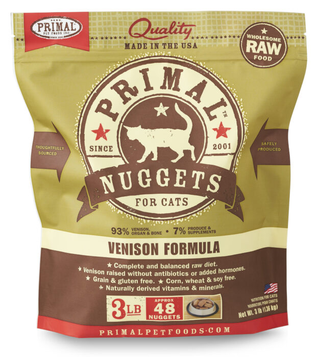 PRIMAL NUGGETS VENISON FORMULA CAT FOOD 3LB