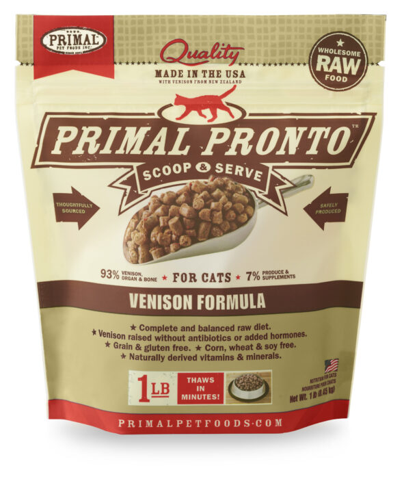 PRIMAL PRONTO VENISON FORMULA CAT FOOD 1LB