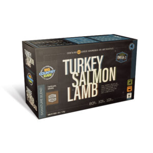 BIG COUNTRY RAW TURKEY SALMON LAMB CARTON DOG FOOD 4LB