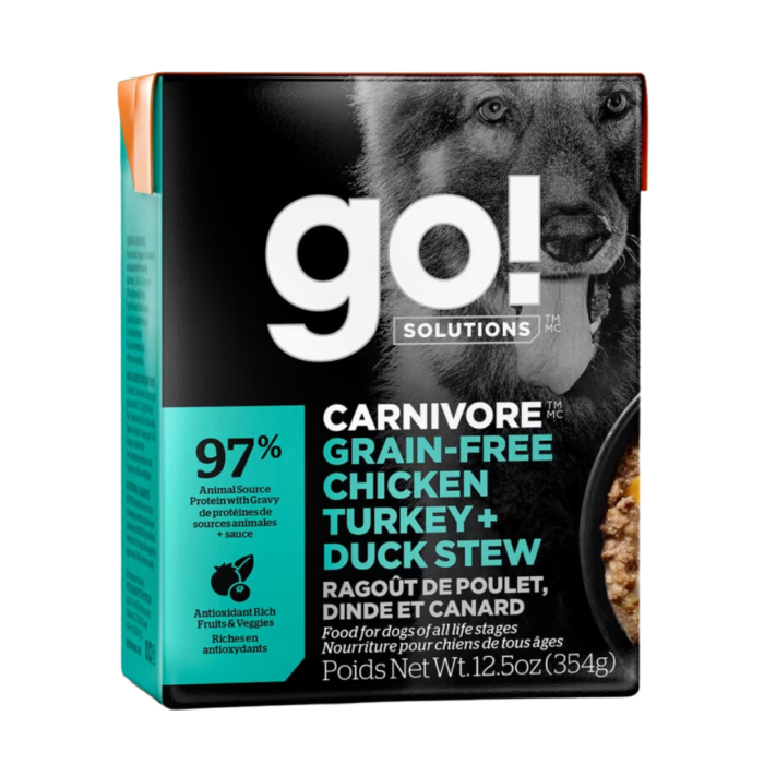 Go! Solutions Tetra Packs For Dogs - Chicken, Turkey and Duck Stew