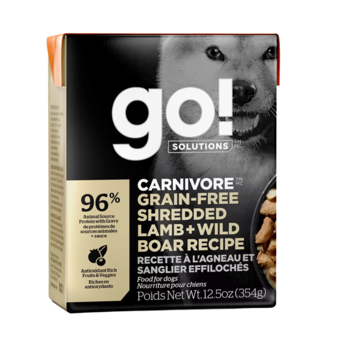 Go! Solutions Tetra Packs For Dogs - Shredded Lamb and Boar