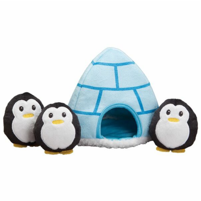 Patchwork Igloo and Penguins Toy